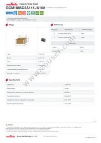 GCM1885C2A111JA16D Datasheet Cover