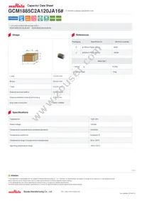 GCM1885C2A120JA16D Datasheet Cover