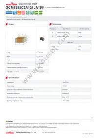 GCM1885C2A121JA16D Datasheet Cover