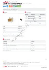 GCM1885C2A131JA16D Datasheet Cover