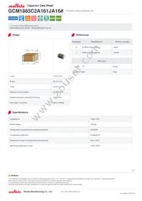 GCM1885C2A161JA16D Datasheet Cover