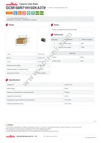 GCM188R71H102KA37D Datasheet Cover