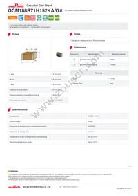 GCM188R71H152KA37D Datasheet Cover