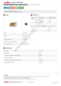 GCM188R91E104KA37D Datasheet Cover