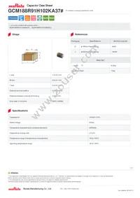 GCM188R91H102KA37D Datasheet Cover