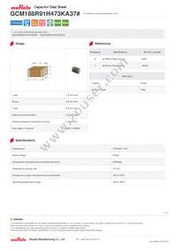 GCM188R91H473KA37D Datasheet Cover