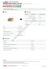 GCM2165C1H331JA16D Datasheet Cover