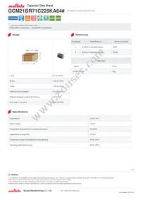 GCM21BR71C225KA64L Datasheet Cover