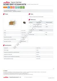 GCM21BR71C334KA37L Datasheet Cover