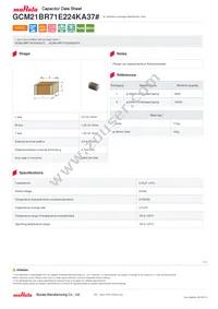 GCM21BR71E224KA37L Datasheet Cover