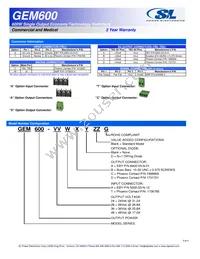 GEM600-24G Datasheet Page 3