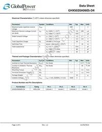 GHXS020A060S-D4 Datasheet Page 2