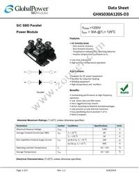 GHXS030A120S-D3 Datasheet Cover