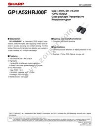 GP1A52HRJ00F Datasheet Cover