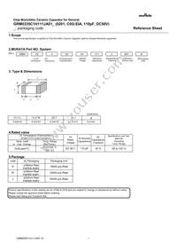 GRM0335C1H111JA01D Datasheet Cover