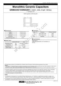 GRM0335C1H5R0CD01J Datasheet Cover