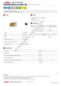 GRM035R60J475ME15D Datasheet Cover