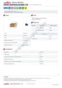 GRM186R60G226ME15D Datasheet Cover