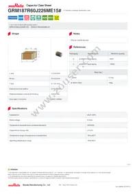 GRM187R60J226ME15D Datasheet Cover