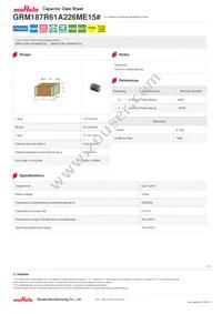 GRM187R61A226ME15D Datasheet Cover