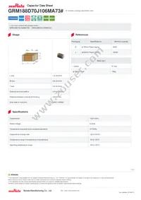 GRM188D70J106MA73D Datasheet Cover