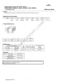 GRM21BR61D106KE15L Datasheet Cover