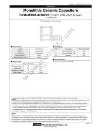 GRM43ER60J476KE01L Datasheet Cover