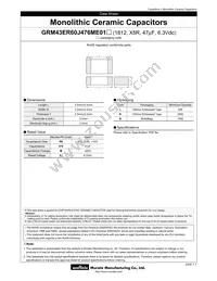 GRM43ER60J476ME01L Datasheet Cover