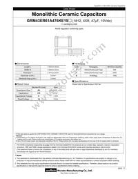 GRM43ER61A476KE19L Datasheet Cover