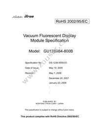 GU128X64-800B Datasheet Cover