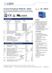 HASS 600-S Datasheet Cover