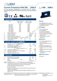 HAX 2500-S Datasheet Cover