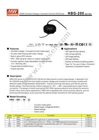 HBG-200-48B Datasheet Cover