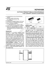 HCF40103BEY Datasheet Cover