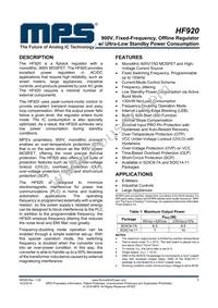 HF920GSE-Z Datasheet Cover