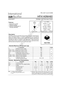 HFA140NH60 Datasheet Cover