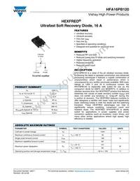 HFA16PB120 Datasheet Cover