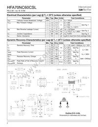 HFA70NC60CSL Datasheet Page 2