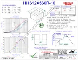 HI1612X560R-10 Datasheet Cover