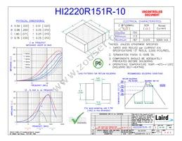 HI2220R151R-10 Datasheet Cover