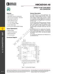 HMCAD1041-40 Datasheet Cover