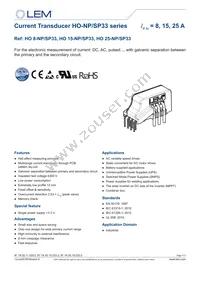 HO 15-NP/SP33-1000 Datasheet Cover