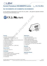 HO 15-NSM/SP33-1000 Datasheet Cover