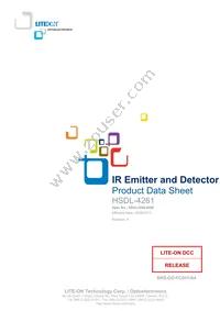 HSDL-4261-A01 Datasheet Cover