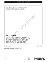 HSTL16919DGG Datasheet Cover