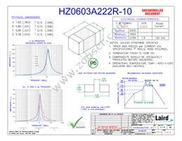 HZ0603A222R-10 Datasheet Cover