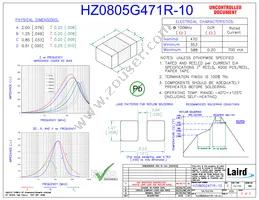 HZ0805G471R-10 Datasheet Cover