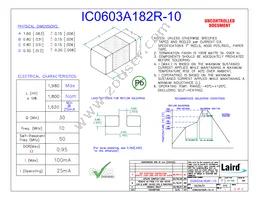 IC0603A182R-10 Datasheet Cover