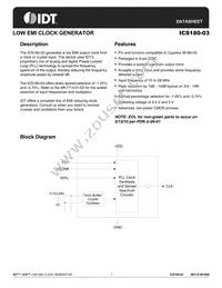 ICS180M-03T Datasheet Cover