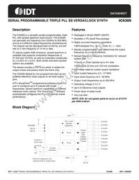 ICS309RT Datasheet Cover